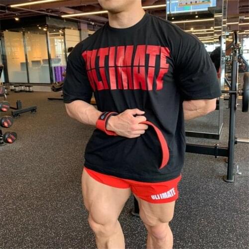 2021 Summer New Man Fitness Bodybuilding T Shirt Men Fashion Short Sleeve High Quality Tshirt Top Tees Brand Clothes T-shirt