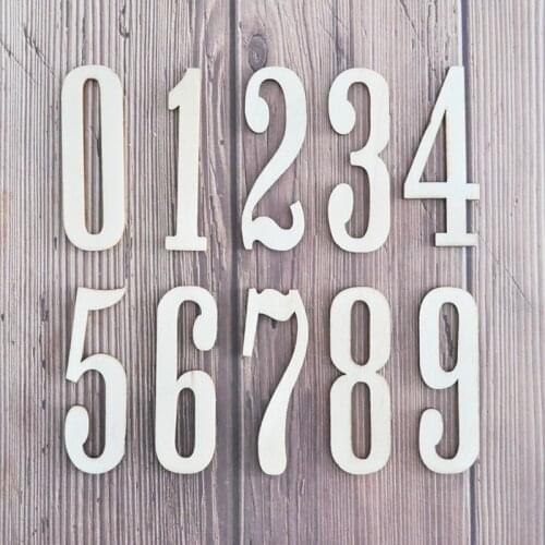 Happymems Wood Numbers Decorations 10pcs Unfinished Wood Shape DIY Accessories Laser Cut Wood CraftsKids Birthday Party Home