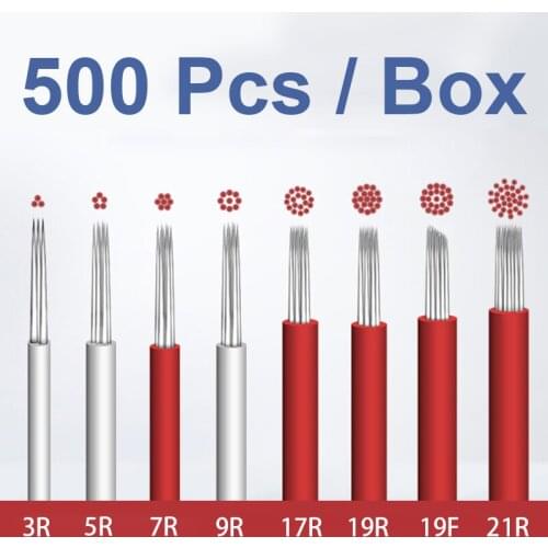 500 pcs 3R 5R 7R 9R 17R 19R 19F 21R Laminas Tebori Microblading Needles Fog Eyeborw For Permanent Makeup Eyebrow tattoo lip