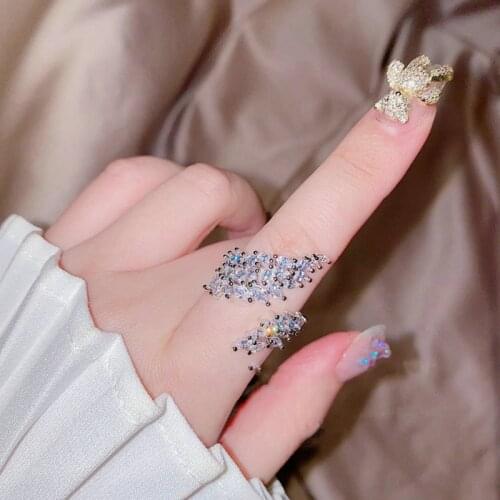 Crystal Rings For Women Real 925 Sterling Silver Luxury Jewelry Shiny Zirconia Ring Wedding Engagement Band Valentines Day