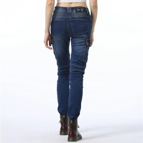 Motocycle Jeans For Women Mom Jeans High Waist Jeans Woman Locomotive Pants Stretch Slim Trousers With Riding Protect Gears