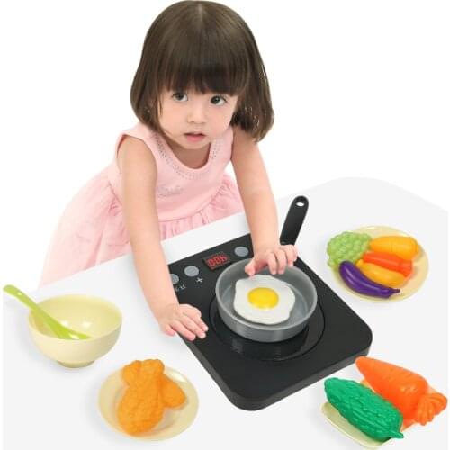 Childrens family simulation food kitchen toy set baby girl cooking boy kitchen utensils big tableware electromagnetic stove set