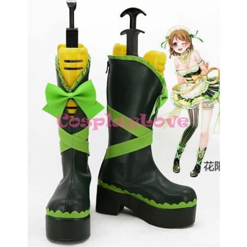Newest Custom Made Japanese Anime Lovelive! Valentine Maid Lolita Koizumi Hanayo Cosplay Shoes Boots For Halloween Christmas
