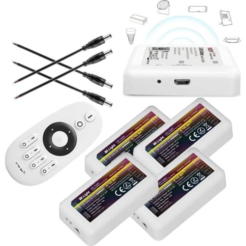Milight Single Color Dimmer LED Controller MiBoxer 4-Zone FUT007 Remote WIFI WL-BOX1 For 2835 5050 5730 LED Strip Light DC12-24V