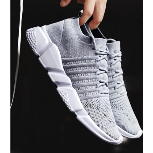 Plus Size Summer Light-up Sneakers Socks Mens Sports Shoes Running Man Sport Sneakers Gray Knit Tennis 2021 Krasaovki GME-1256
