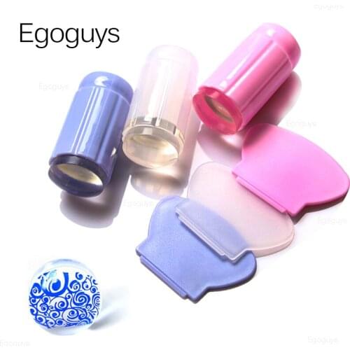 Multicolor Nail Stamper Template Plastic Silicone Jelly Head Stamp Gel Polish Scraper Nail Art Flower Print Stamping Plates Kits