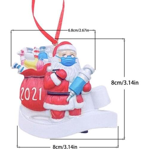 Christmas Decorations Personalized Family DIY Hanging Pendants Santa Claus With Mask Xmas Tree Decoration Ornaments 2022