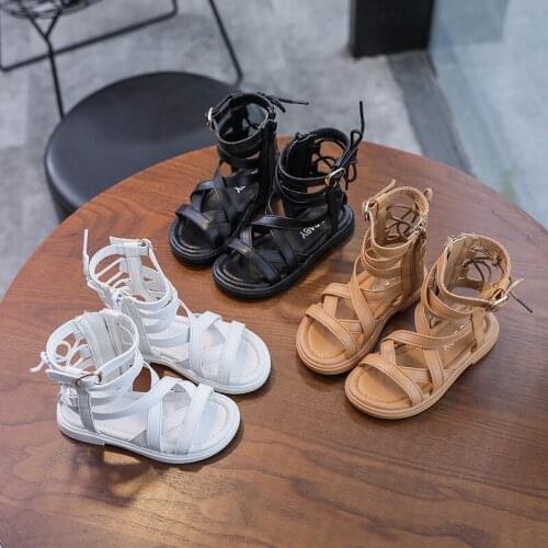 Hot sell summer fashion Roman boots High-top girls sandals kids gladiator sandals toddler child sandals girls high quality shoes