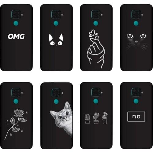 QAQsam Silicone Cover For Huawei Nova 5i Pro Case Painting Flower Cat Moon Matte Phone Cases Funda