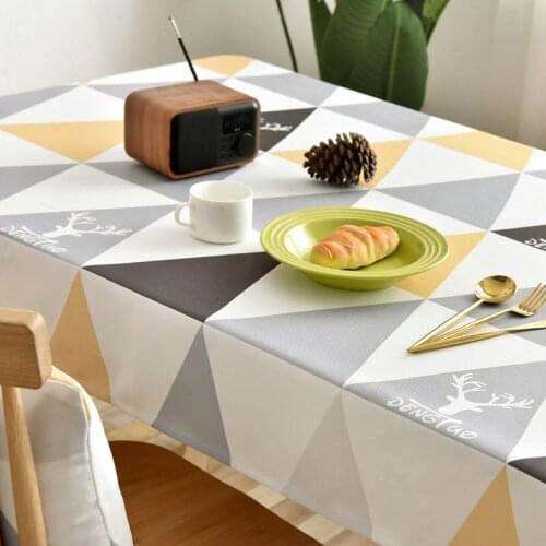 Geometric Tablecloth Rectangular Cover Nordic Living Room British Waterproof Coffee Table Mat Oilproof Thick Rectangular