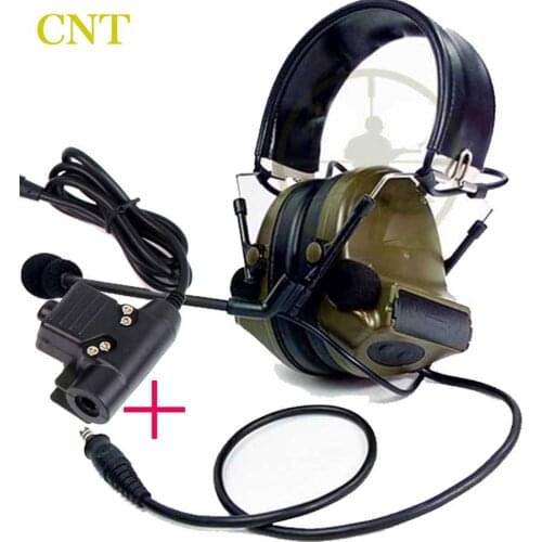 Tactical Comtac II Headset Military Noise Reduction With U94 PTT For Kenwood Motolora Midland Airsoft Radio Tactical Headsets