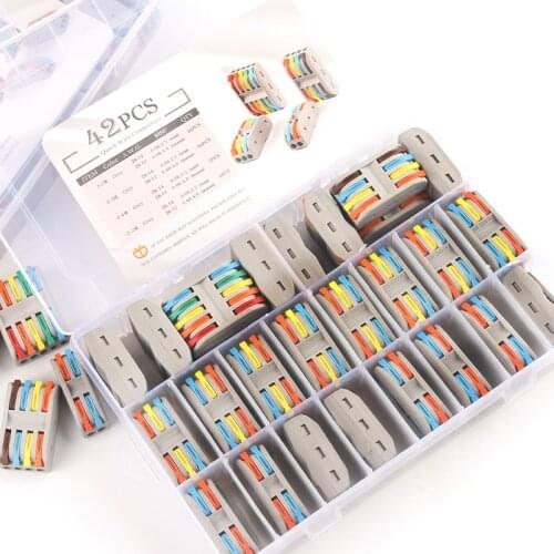 Boxed Quick Wire Wiring Connector PCT-222 Push-in Universal Compact Conductor SPL-2/3/4/5 Terminal Block Threader Splitter