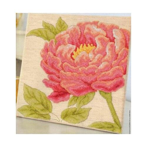 Fishxx Cross-Stitch,Cross212-4 flowers[peony blossom] South Korea linen cloth,14CT kit