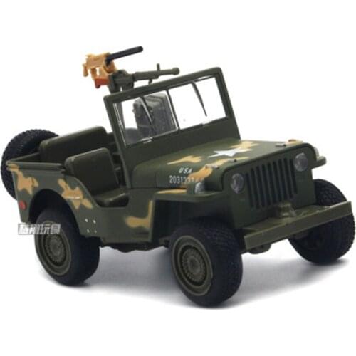 1:32 Willis off-road military alloy model childrens toys World War II military vehicle series Light music open hood