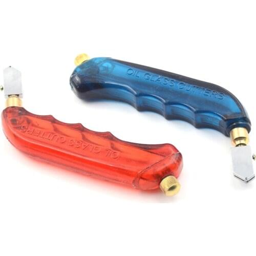 1pc Tungsten Carbide Stained Glass Cutter Pistol Grip Oil Glass Cutter With Dropper Tool Random Colors