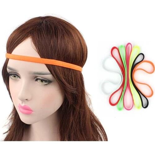 1CM Women Men yoga hair bands Sports Headband Anti-slip Elastic Sweatband Football Yoga Running biking Headba