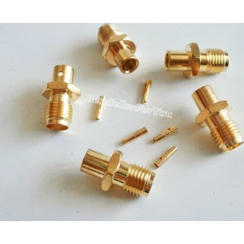 10x SMA Female Jack Solder For RG402 0.141" Semi-rigid Cable RF Coax Connector Golden New Brass