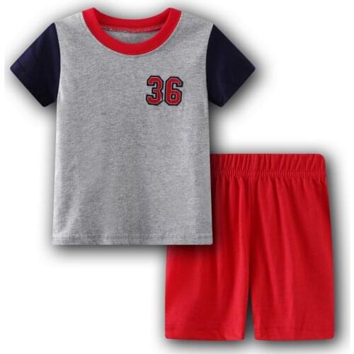 2-7Years Children Sleepwear Baby Nightwear Pyjamas Kids Homewear Short Sleeve Cotton Boys Pajamas Sets Kids Clothes