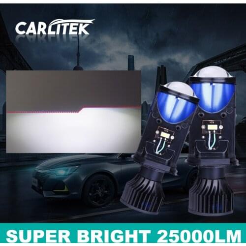 2x 25000LM H4 Lens LED Lamp Bi-LED Mini Projector Lenses Auto Car Headlight Bulbs Hi/Lo Beam Left Hand Drive LHD for Fog lights