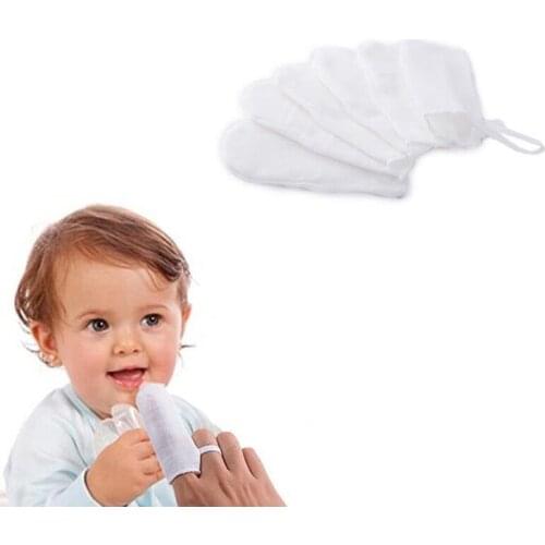 6 Pcs/Pack Infant Toddlers Babies Oral Cleaning Brushes Gauze Newborn Kids Finger Brushes Baby Oral Mouth Care Cleaning Gauze