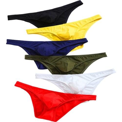 Briefs Men Underwear Sexy Gay Solid Color Cotton Crotch Panties Underpants Man Breathable Fashion Gentlemen Lingerie Male Brief