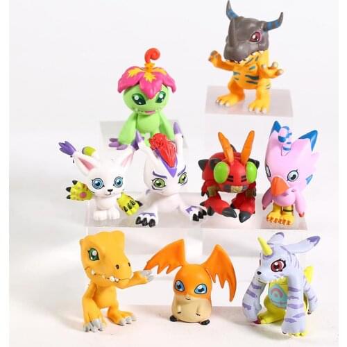 9Pcs/Set 4-5cm Digimon Adventure Agumon Gabumon Palmon Gomamon Patamon Tailmon Figures PVC Cake Decorartion Doll Toys For Kids