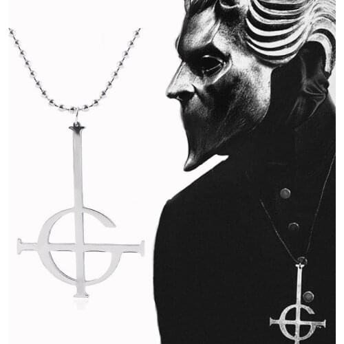 American and European film fashionable Ghost Rock Band Same Style Stainless Steel Pendant Necklace for Lovers Cosplay Jewelry