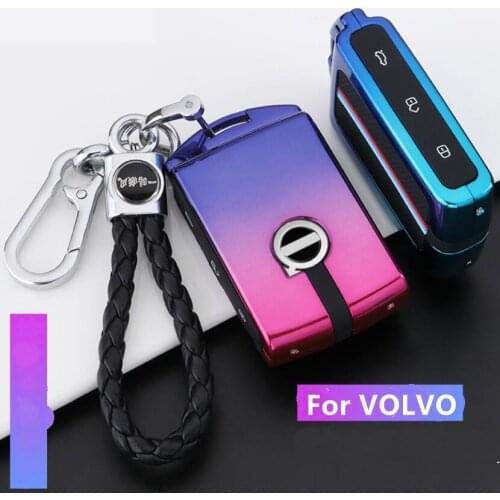 Car Zinc Alloy Key Case Holder Chain For Volvo XC40 XC60 S90 XC90 V90 2017 2018 T5 T6 T8 Fob Smart Key Accessories