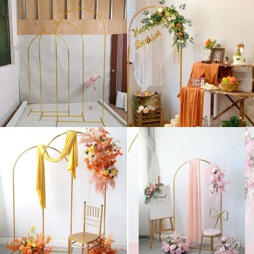 Large 180- 220 CM Wedding Iron Arch Flower Frame Balloons Billboard Welcome Area Stand Fabric Hanging Rack For Birthday Backdrop