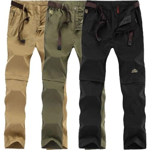New Fashion Men Outdoor Quick Dry Hiking Pants Removable Mens Camping Trekking Waterproof Trousers Pants Clothing for Male