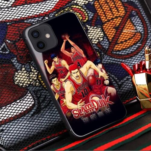 Slam dunk japan anime Glass Phone Case TPU Cover case for iPhone SE 6 6s 7 8 Plus X XR XS 11 12 mini PRO MAX