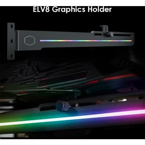 ELV8 LED GPU Holder ARGB Vertical Graphic Card Bracket Addressable RGB Support Adjustable Length Height 3 Pin Computer Supplies