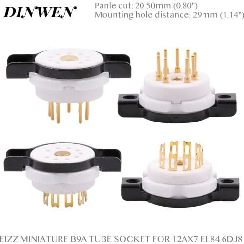 EIZZ High End Miniature 9pin Tube Ceramic Sockets Bases For 12AX7 6922 EL84 ECC82 ECC81 12AT7 Hifi TUBE AMP DIY Chassis Mount