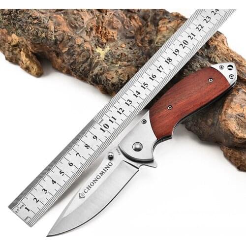 Quality Folding Blade Knife Damascus Blade Wood Handle Camping Survival Hunting Knives Tactical Outdoor Pocket Knife EDC Tools