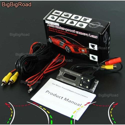 BigBigRoad Car Intelligent Dynamic Track Rear View Camera Backup Reversing Camera Night Vision For Brilliance V5 waterproof