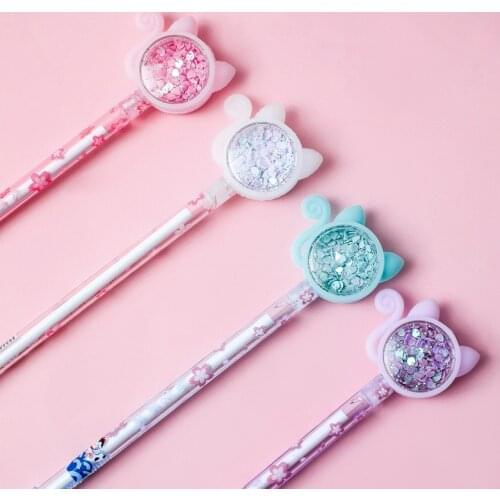 1Pcs Stationery Kawaii Gel Pen School Office Supply Novel Creative Cat Glitter Recreation Cute Gel Pen