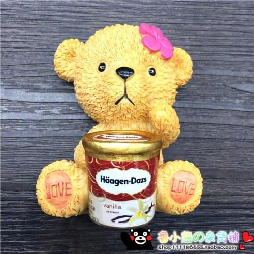 Cute Cartoon Anime Tedy Bear Ice Cream Fridge Magnet Tourist Souvenirs Refrigerator Magnetic Stickers Home Decoration