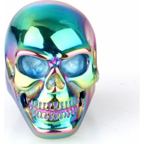 Mens 316L Stainless Steel Blue Gothic Skull Biker Ring Mens Jewelry New US Size 7/8/9/10/11/12/13/14/15