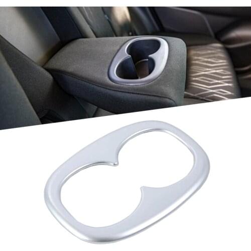 1pcs Interior ABS Chrome Rear Back Seat Water Cup Holder Cover Trim Sticker For Mitsubishi Eclipse Cross 2018