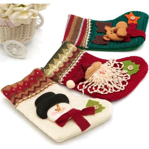 Novelty Cartoon Santa Claus Snowman Elk Christmas Socks Festival Xmas Socks Christmas Tree Ornament Decoration for Best Gift