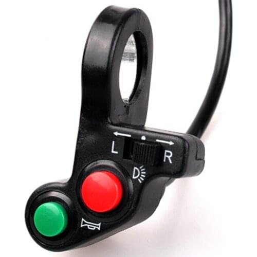 3 in 1 7/8 inches Motorcycle Switch Electric Bike Scooter ATV Quad Light Turn Signal Horn ON/OFF Button for 22mm Dia Handlebars