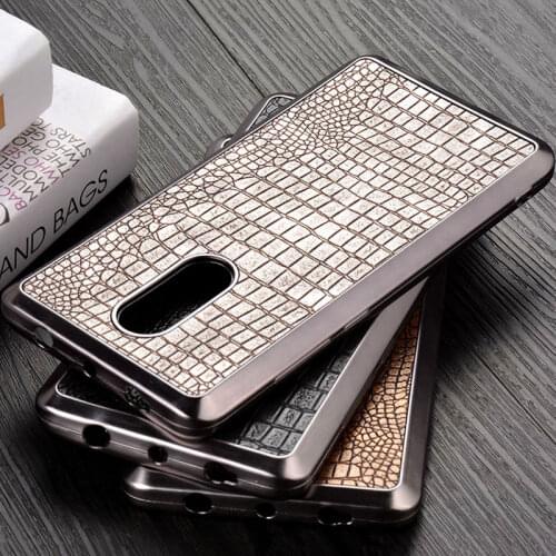 Luxury case for Xiaomi Redmi Note 4 4X soft Chromed TPU material & crocodile PU leather skin covers coque fundas Redmi note 4x