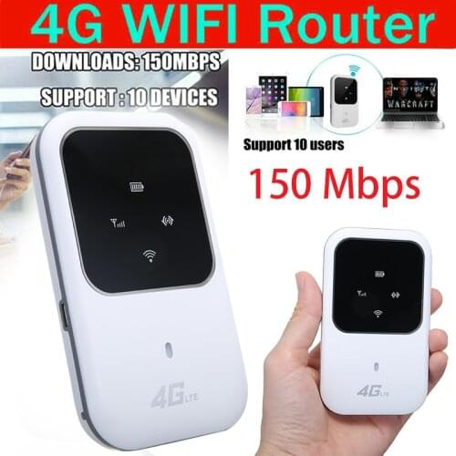 150Mbps High Speed 4G Wireless Router Mobile Portable Wi-Fi Car Sharer SIM Card Slot Routers For Phones/Tablets/Laptops