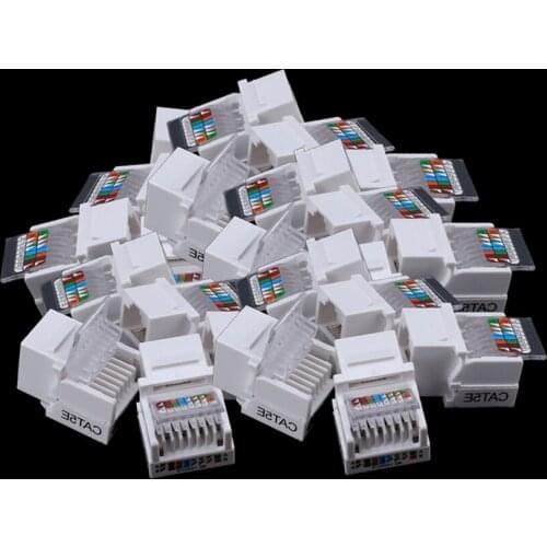 100pcs /pacl Tool-free CAT5E UTP network module RJ45 connector Information socket Computer Outlet cable adapter Keystone Jack