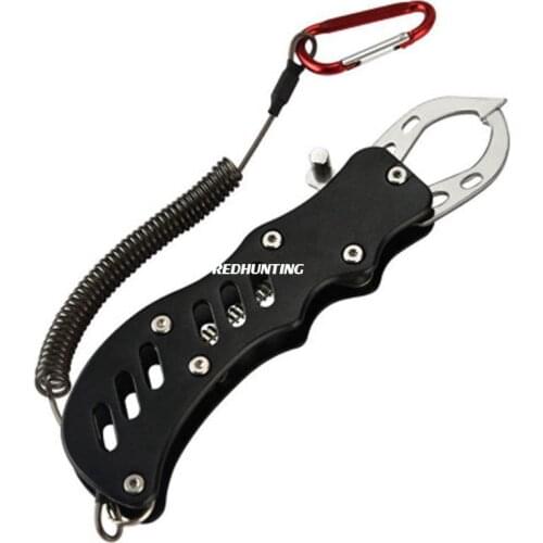 Aluminum Stainless Steel Fish Grip Ring Pliers Hook Remover Tool Rustproof Fish Controller Anti-lost Rope for Fishing