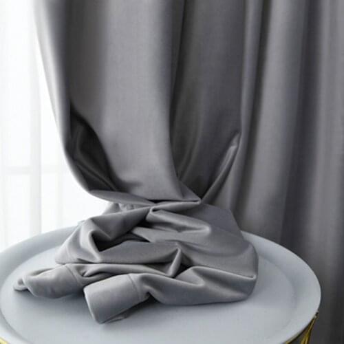 Pure Color Blackout Curtains For Living Room Gray White Pink Blue Brown Purple Green Multi-Color Optional Custom Curtains