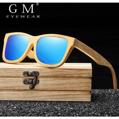 GM New Brand Design Handmade Natural Wooden Bamboo Sunglasses Luxury Sunglasses Polarized Wooden Oculos de sol masculino