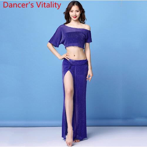 Belly Dance New Sexy Oriental Indian Dancing Wear Beginners Practice Clothes Summer Modal Top Skirt Set Training Garments