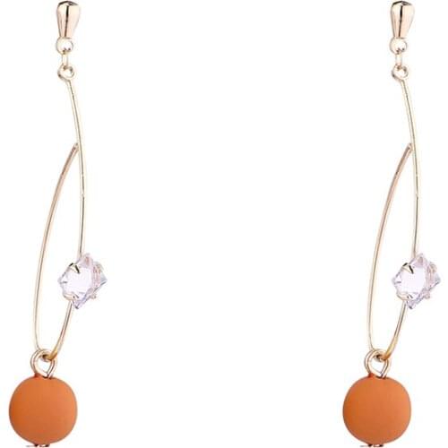 TONGKWOK Bohemia Exaggeration Dangle Earrings For Women Silk Thread Tassel Metal Long Chandelier Earrings #136112