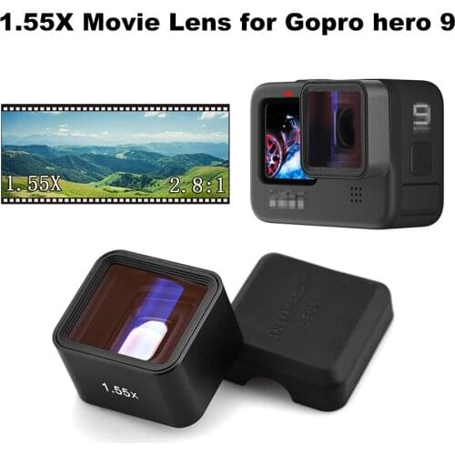 1.55X Movie Lens for Gopro hero 9 Sports Camera HD Anamorphic Lens Wide Screen Video Widescreen Slr Lens Filter Accessories